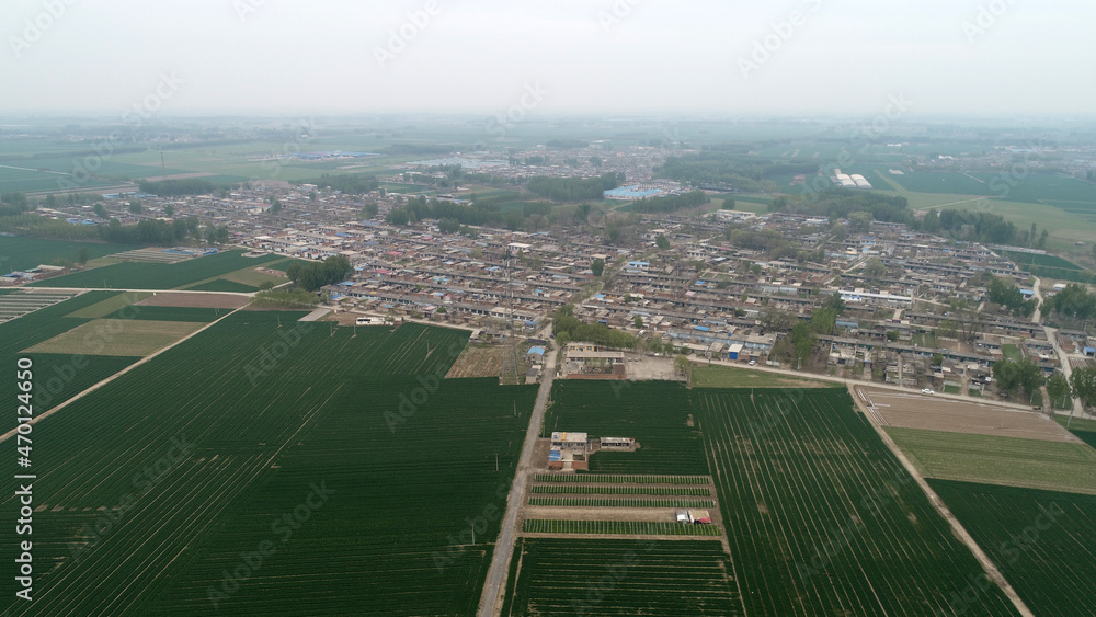 Farmland and villages are in the North China Plain