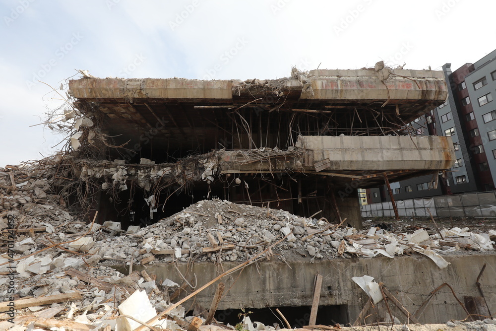 Sofia, Bulgaria - November 8, 2021: Demolition Building in Sofia, Bulgaria Sofia, Bulgaria - November 8, 2021: Demolition Building in Sofia, Bulgaria
