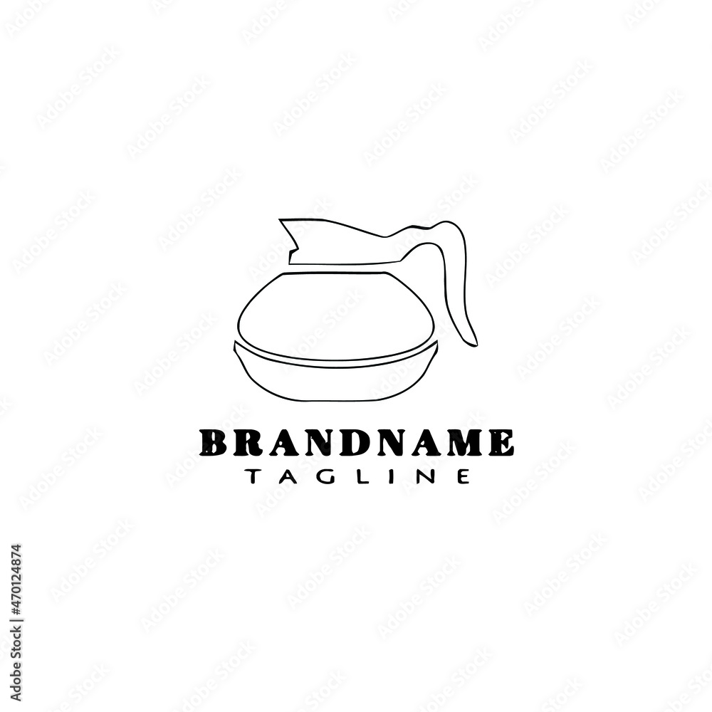 Obraz premium coffee jar logo cartoon icon design template black isolated vector illustration