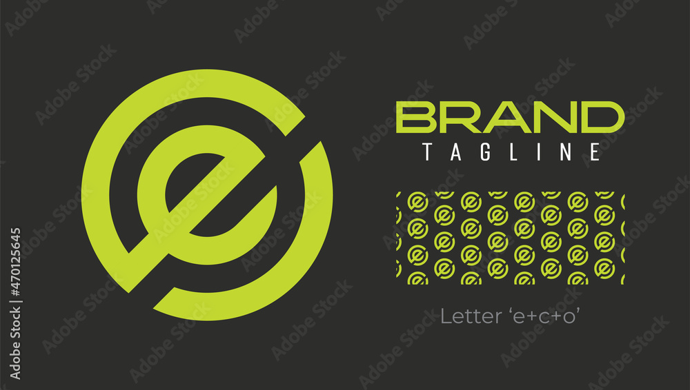 Letter e logo in a circle shape with a pattern for shopping, e-commerce ...