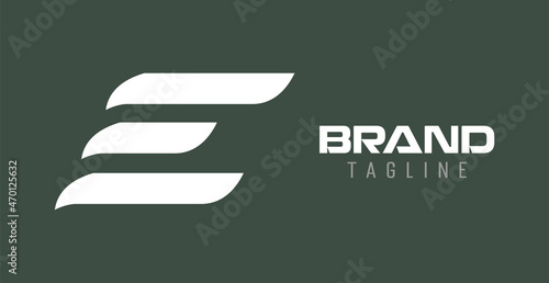Letter E bold sports brand logo for a shopping business, club, athletics team