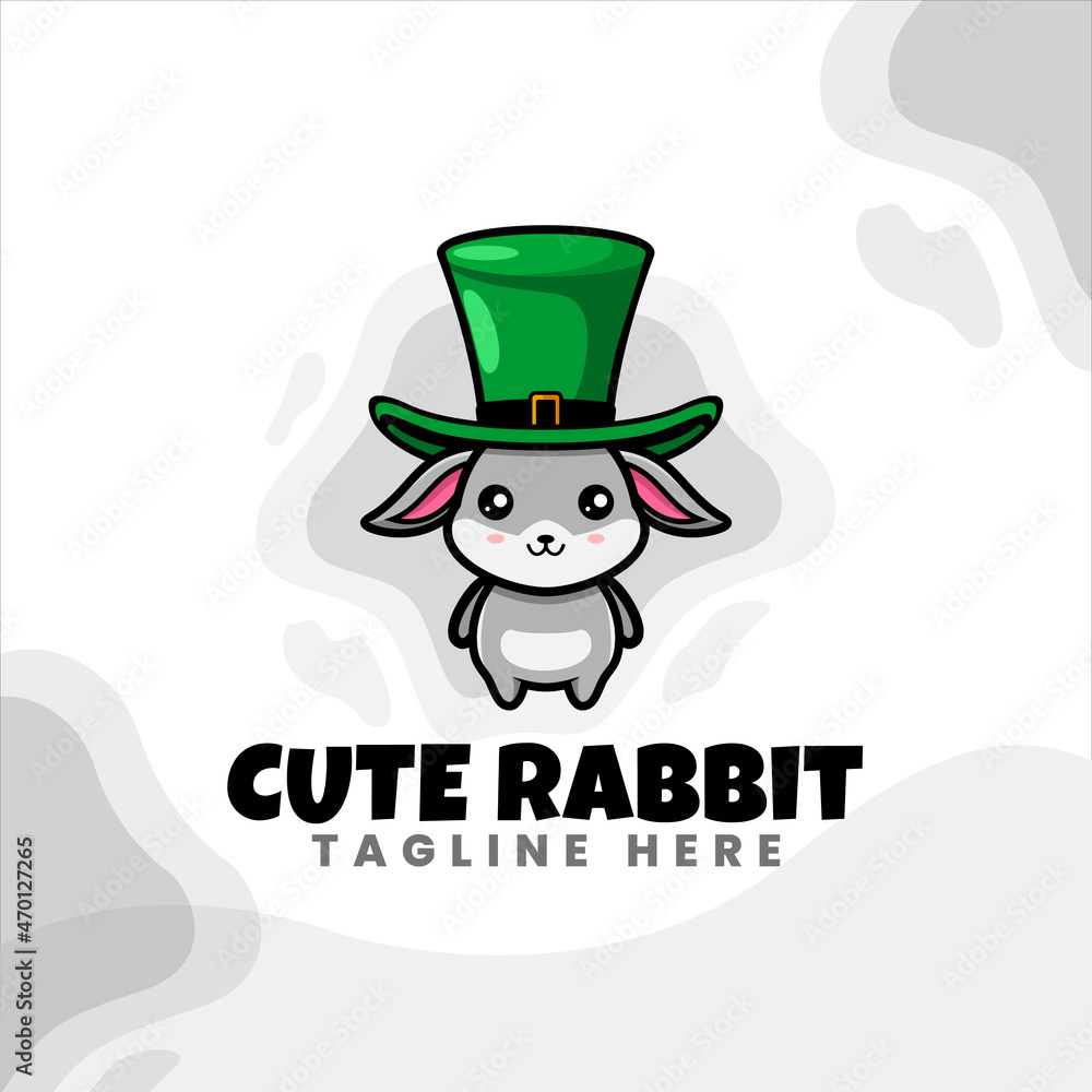 cute bunny character logo design cute bunny character logo design