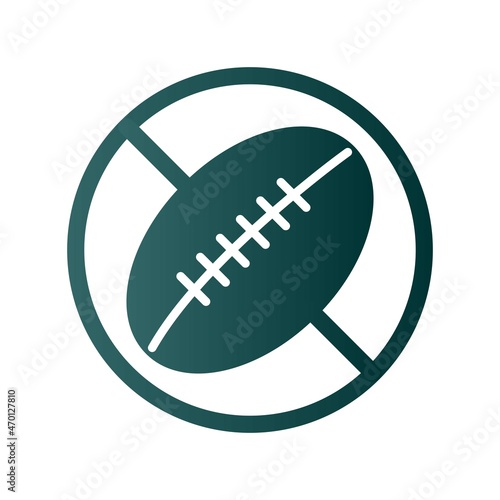 Rugby Glyph Gradient Vector Icon Design