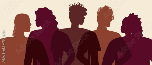 African people, silhouette vector stock illustration with African community or Afro people as Black Lives Matter