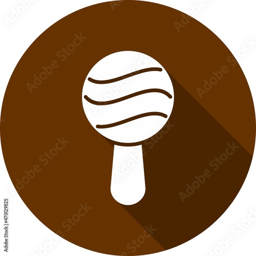 Maracas Glyph Circle Vector Icon Design