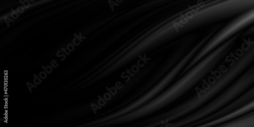 Black cloth background with copy space 3d illustration