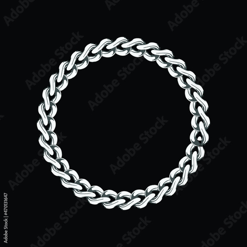 Round frame of chain. Circle chain frame.