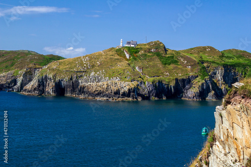 View to the lighthouse across narrow strait