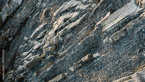 the texture of the stone on the rock