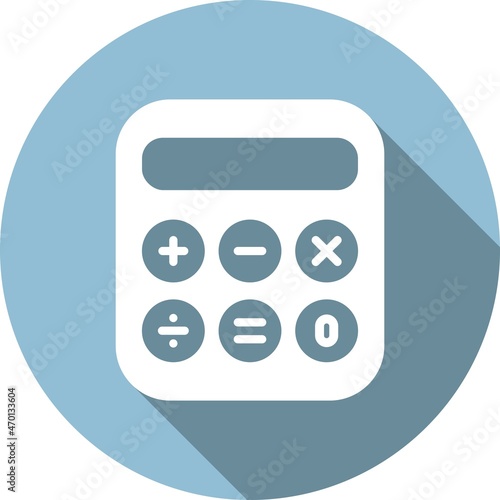 Calculator Glyph Circle Vector Icon Design
