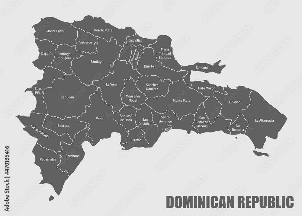 Obraz premium Dominican Republic administrative map