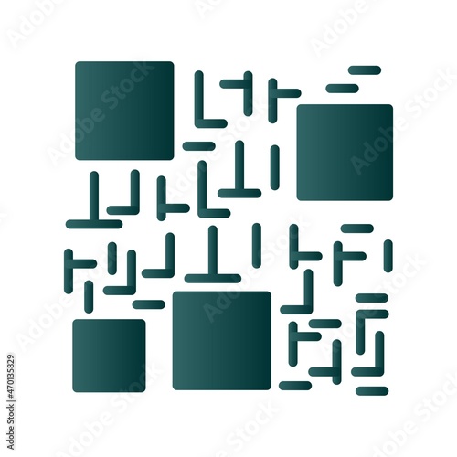 Qr code Glyph Gradient Vector Icon Design