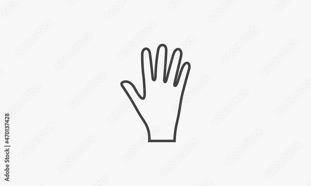 line icon finger hand isolated on white background. line icon finger hand isolated on white background.