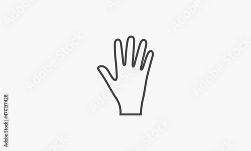 line icon finger hand  isolated on white background.