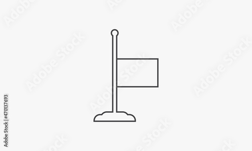 line icon half-mast flag isolated on white background.