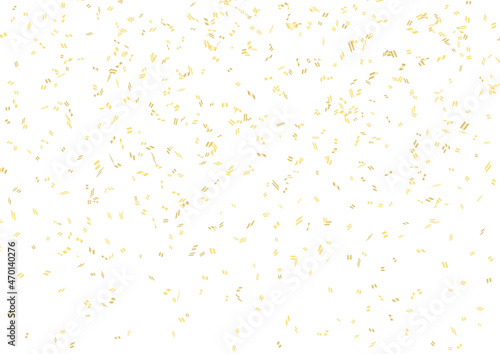 白い背景の金色の紙吹雪