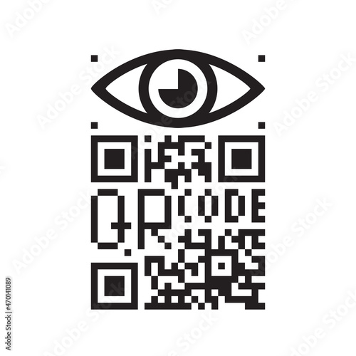 eye and QR code - scanning and validation concept