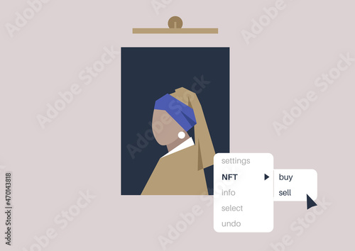 NFT auction, buying and selling art,  non-fungible token economy