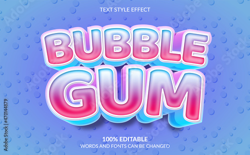 Bubble gum text style effect