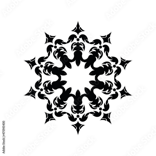 Simple Mandala Shape for Coloring. Vector Mandala. Floral. Flower. Oriental. Book Page. Outline.