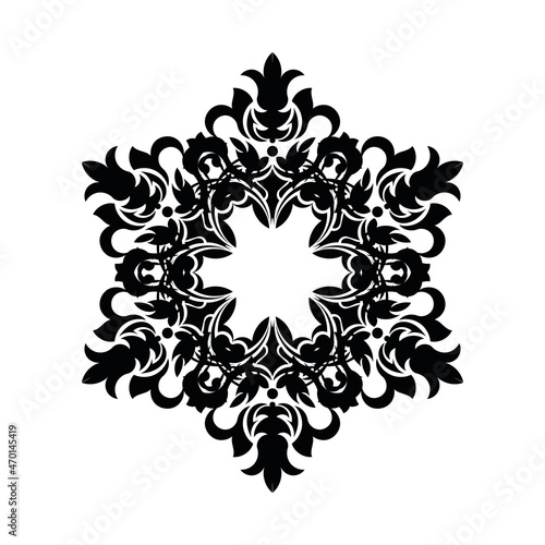 Simple Mandala Shape for Coloring. Vector Mandala. Floral. Flower. Oriental. Book Page. Outline.
