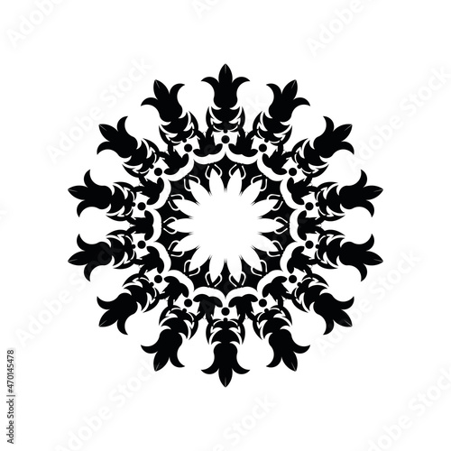 Simple Mandala Shape for Coloring. Vector Mandala. Floral. Flower. Oriental. Book Page. Outline.