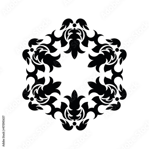 Simple Mandala Shape for Coloring. Vector Mandala. Floral. Flower. Oriental. Book Page. Outline.