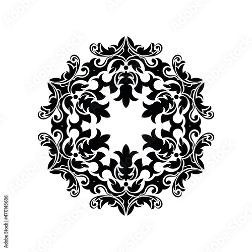 Simple Mandala Shape for Coloring. Vector Mandala. Floral. Flower. Oriental. Book Page. Outline.