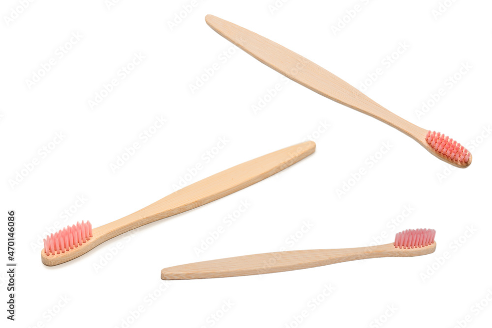 Bamboo toothbrush isolated on a white background. Bamboo toothbrush isolated on a white background.