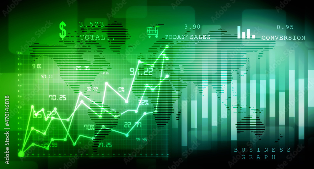 2d rendering Stock market online business concept. business Graph 2d rendering Stock market online business concept. business Graph