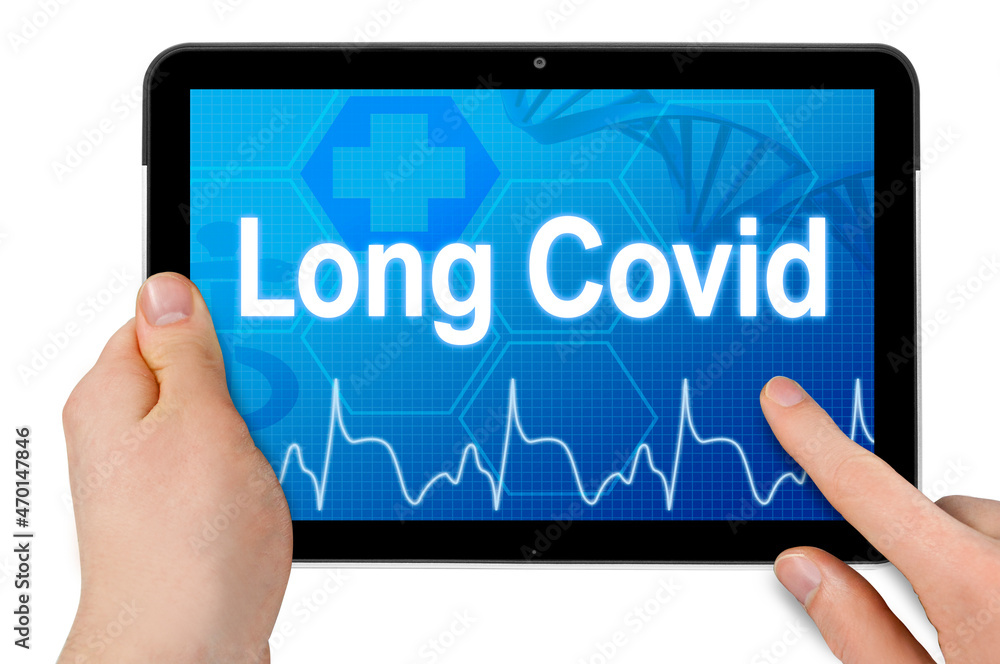 Tablet with medical touchscreen and diagnosis corona-virus Covid-19 and long-covid Tablet with medical touchscreen and diagnosis corona-virus Covid-19 and long-covid