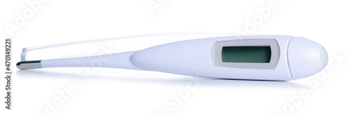 Medical digital electronic thermometer on white background isolation