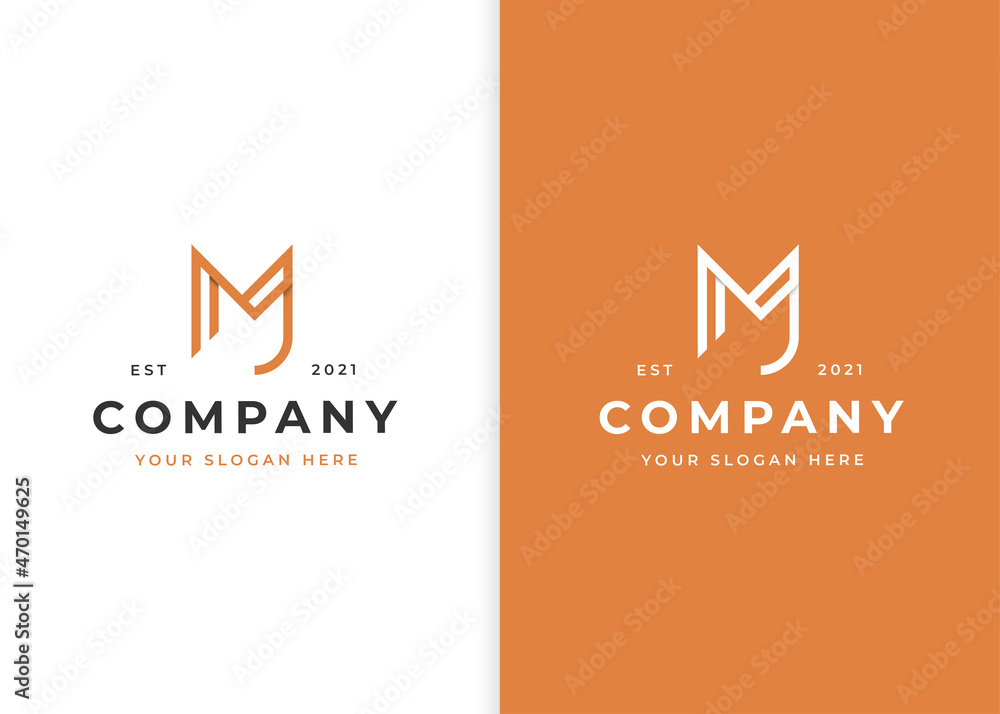 Letter M line style logo design template Letter M line style logo design template