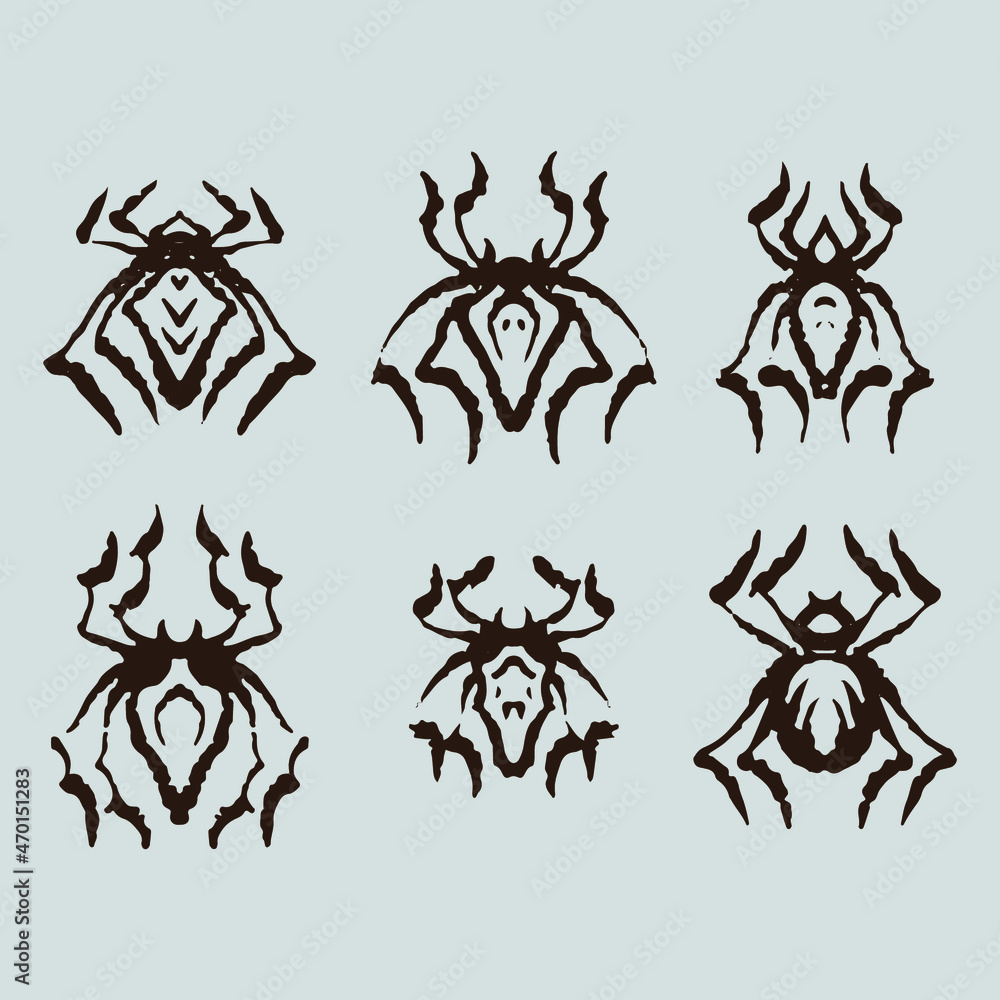 Spider hand drawn vector illustration.