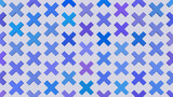 Blue and purple crosses, colorful pattern. Abstract illustration, 3d render.