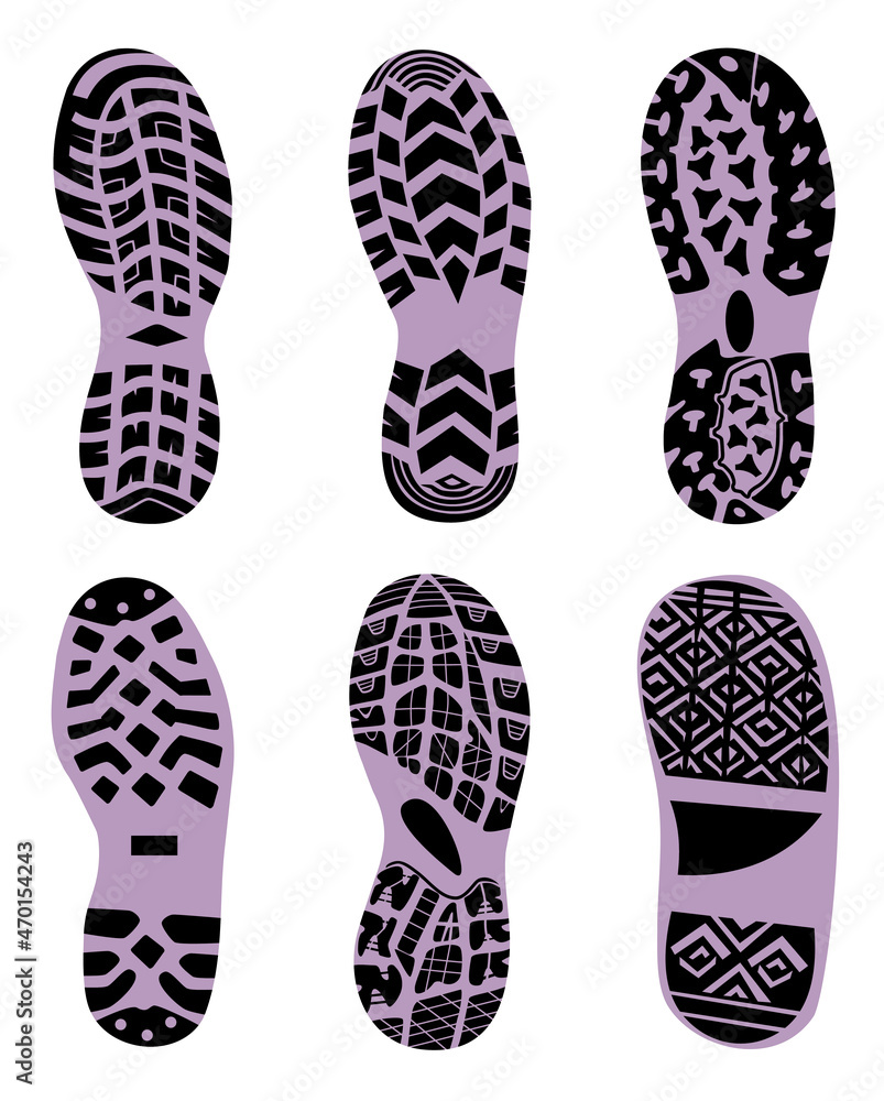 set prints of shoes vector set prints of shoes vector