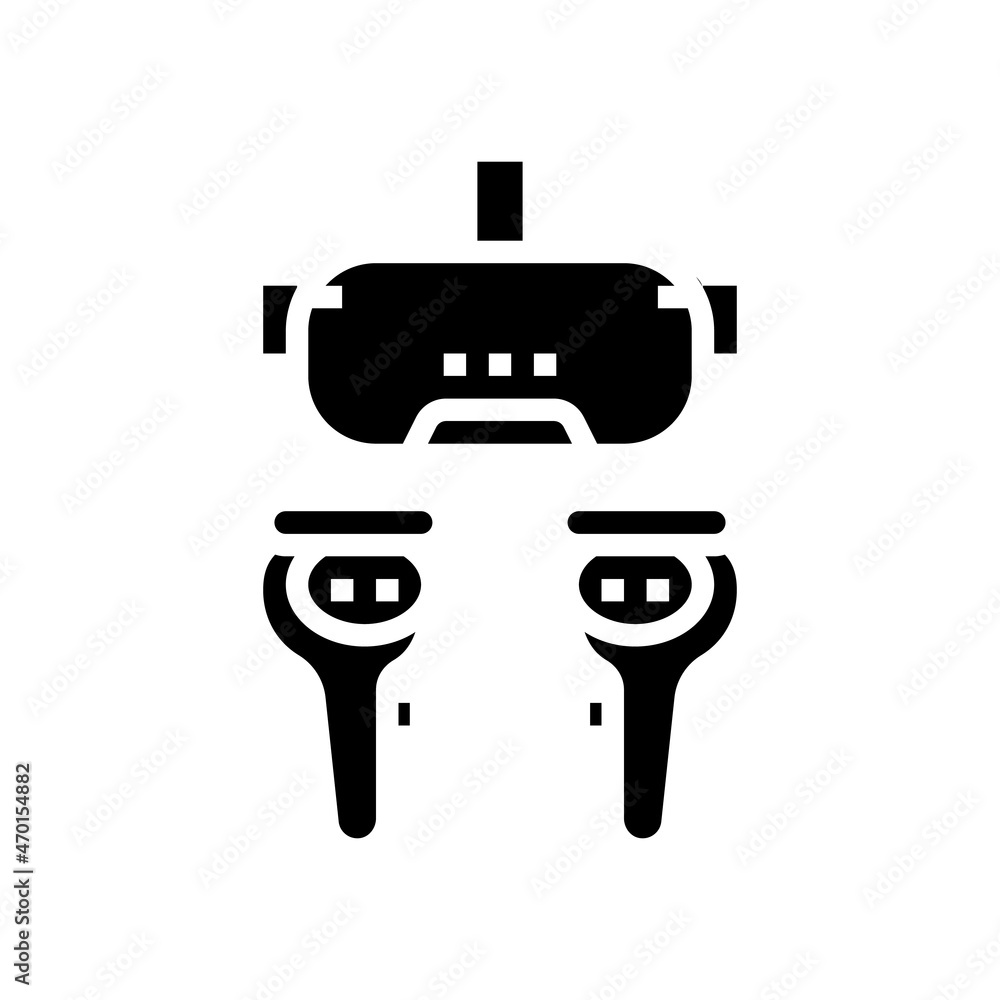 vr headset glyph icon vector. vr headset sign. isolated contour symbol black illustration