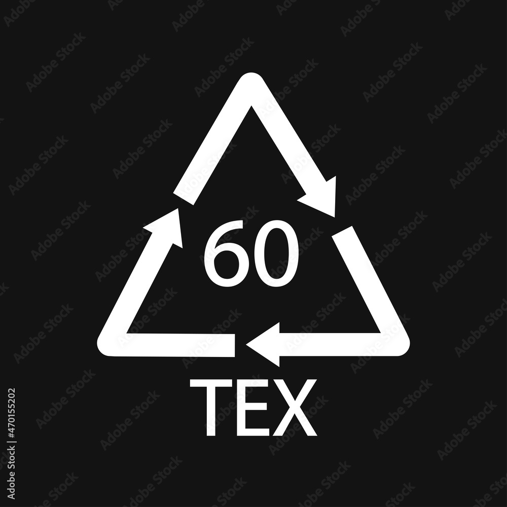 Bio matter organic material recycling code 60 TEX. Black Vector illustration Bio matter organic material recycling code 60 TEX. Black Vector illustration
