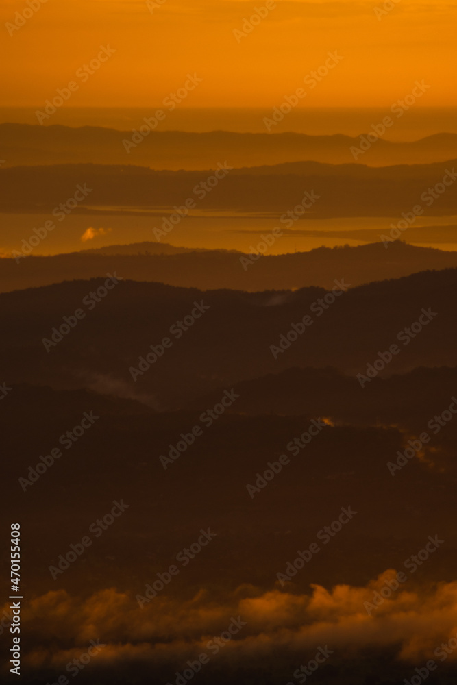 beautiful view of the hills during sunset