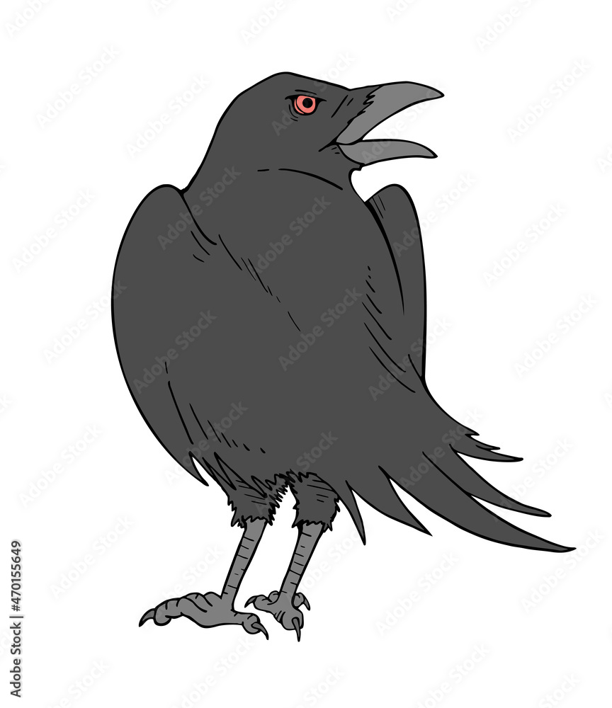 Fototapeta premium Crow illustration design