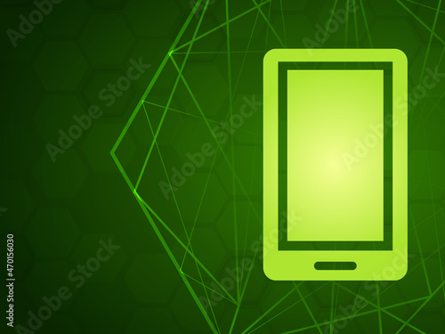 2d illustration mobile phone with background 