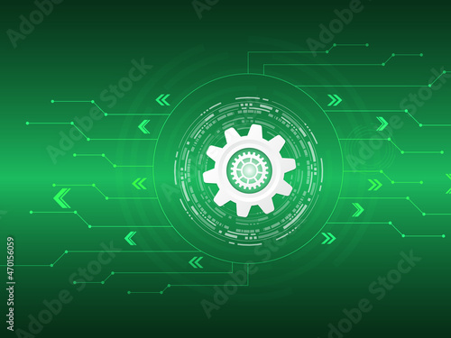 2d illustration gear with background 