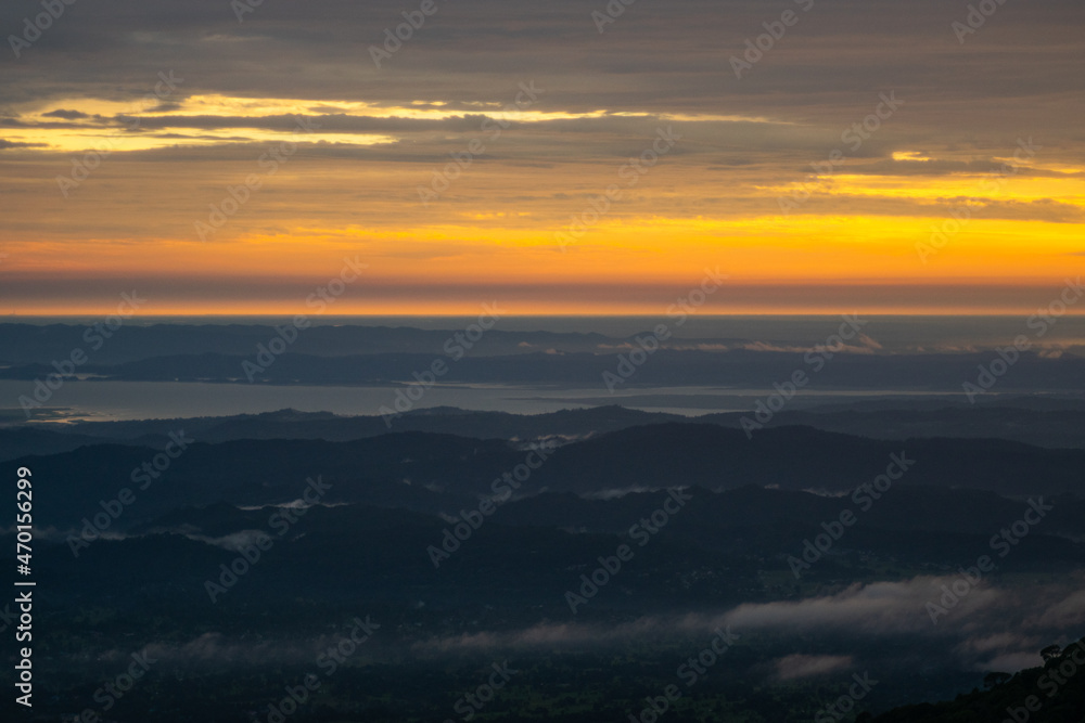 beautiful view of the hills during sunset