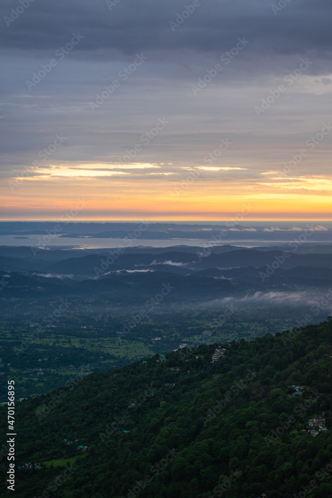 beautiful view of the hills during sunset