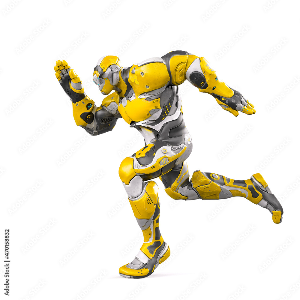 future soldier is running fast in white background future soldier is running fast in white background