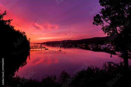 sunset on the lake