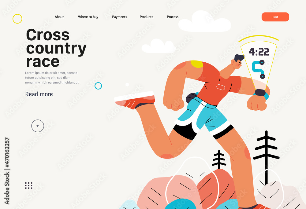Runners - a man running and exercising outside, website template Runners - a man running and exercising outside, website template