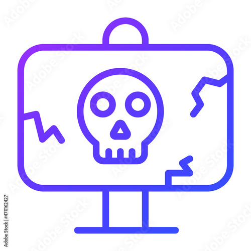 dangerous board vector outline icon.