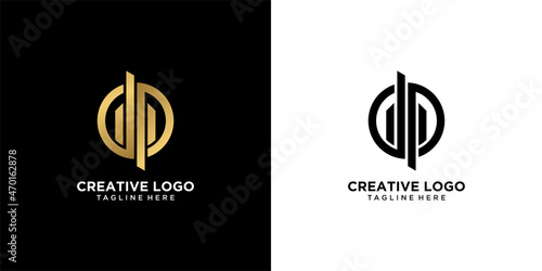 Obraz na plátně gold DP logo abstac