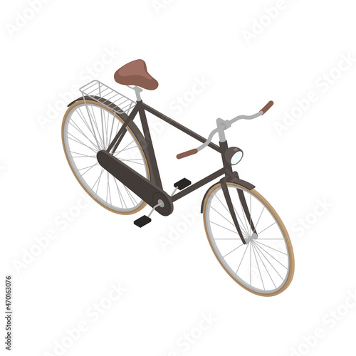 Isometric Classic Bicycle Composition